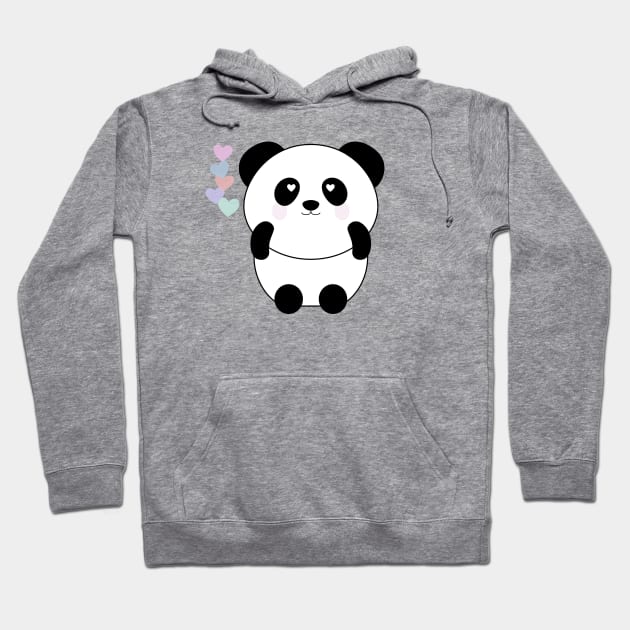 Panda hearts Hoodie by djhyman